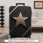 1-Piece Star Pattern Black Gold Geometric Modern Stylish  Suitcase Luggage Cover, Stretch Protective Sleeve
