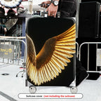 1-Piece Angel Wing Golden Black Artistic Stylish Unique Chic  Suitcase Luggage Cover, Stretch Protective Sleeve