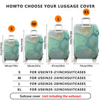 1-Piece Marble Gold Green Artistic Abstract Travel  Suitcase Luggage Cover, Stretch Protective Sleeve