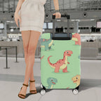 1-Piece Adorable Dinosaur  Fun Colorful Whimsical  Suitcase Luggage Cover, Stretch Protective Sleeve