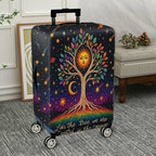 1-Piece Cosmic Tree Colorful Star Sun Moon Spaceship  Suitcase Luggage Cover, Stretch Protective Sleeve