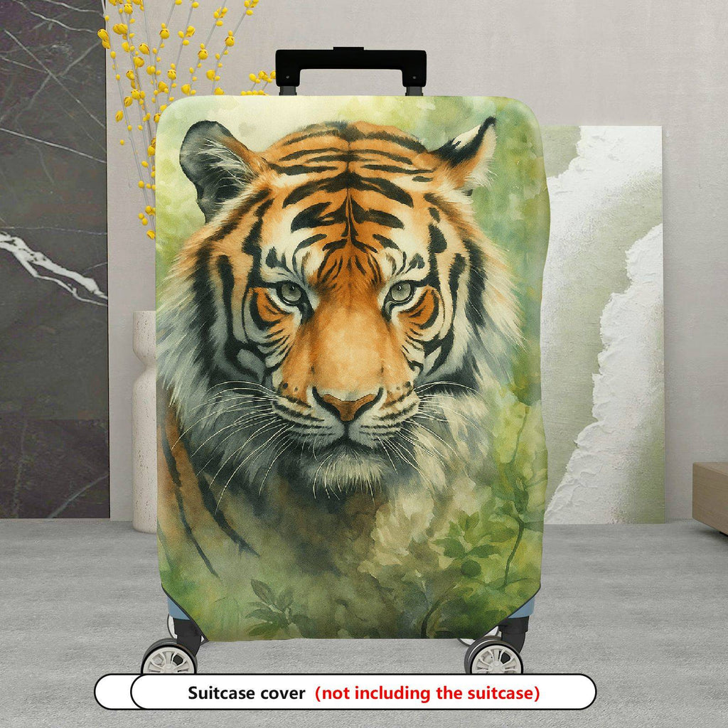 1-Piece Animal Jungle Wildlife Nature Art Tiger  Suitcase Luggage Cover, Stretch Protective Sleeve