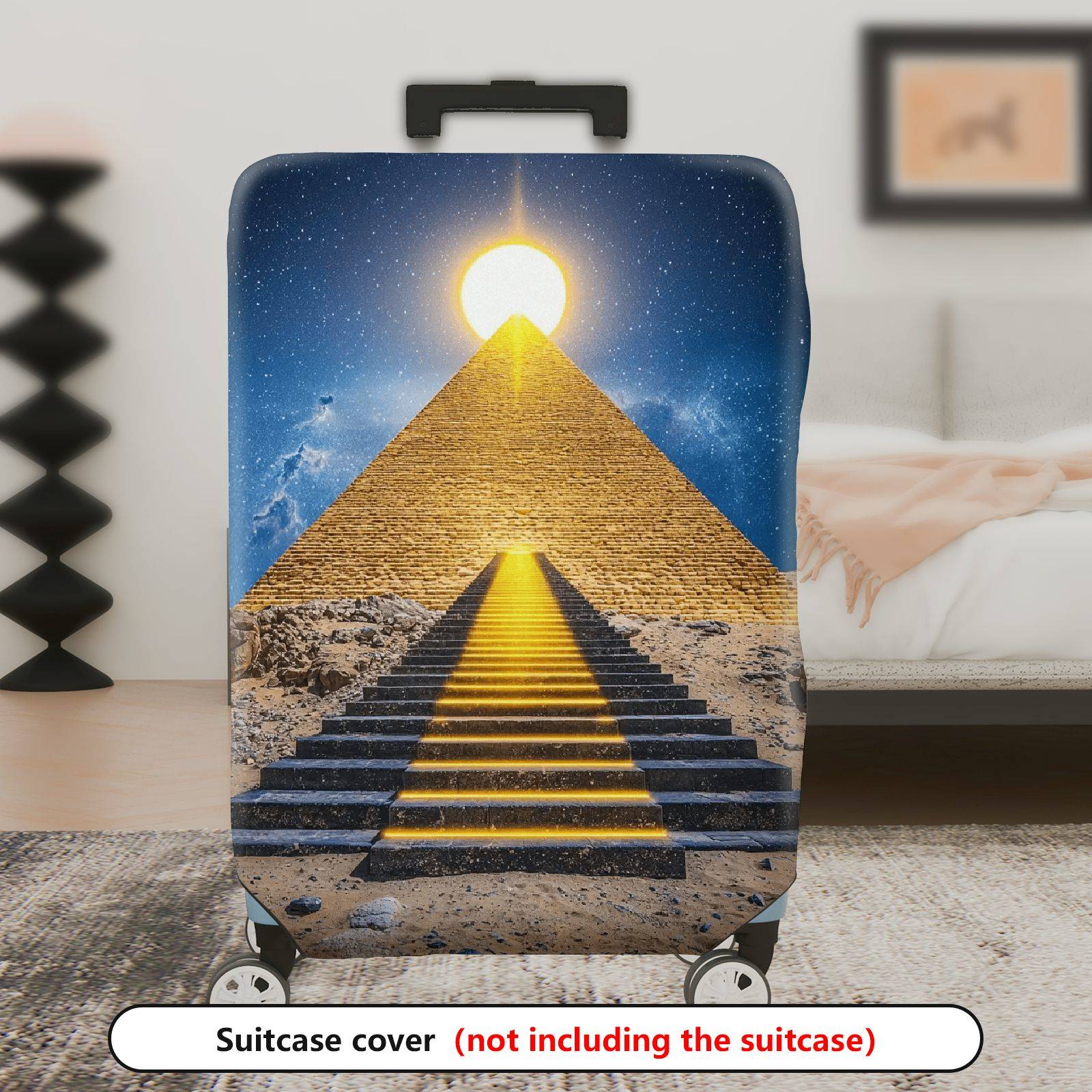 1-Piece Pyramid Stargate Cosmic Egypt Ancient Mysterious  Suitcase Luggage Cover, Stretch Protective Sleeve