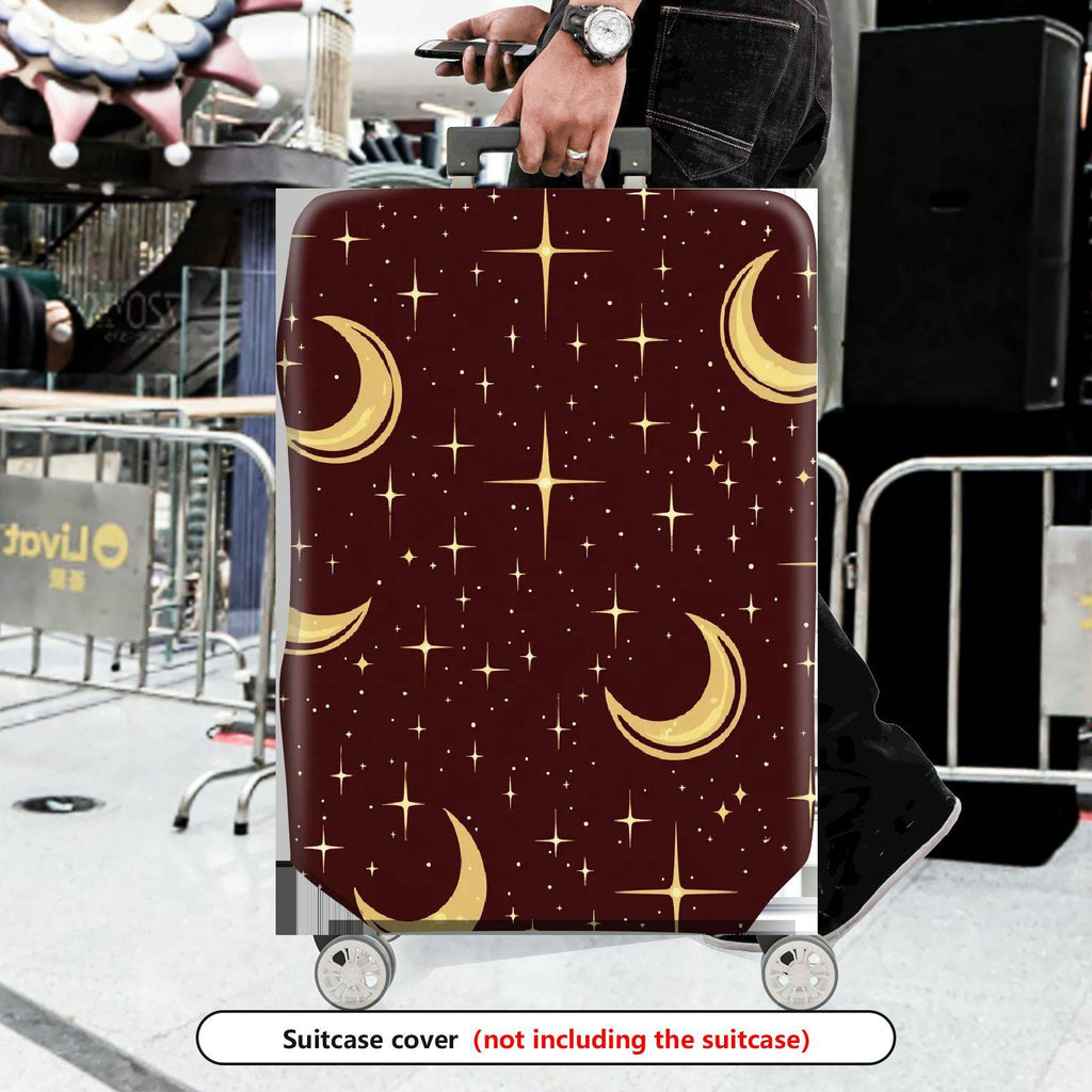 1-Piece Crescent Moon Starry Night Cosmic Space Astronomy  Suitcase Luggage Cover, Stretch Protective Sleeve