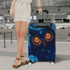 1-Piece Mysterious Enchanting Cosmic Owl Galaxy Star  Suitcase Luggage Cover, Stretch Protective Sleeve