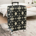1-Piece Elegant Floral Pattern Black Beige Geometric Art Style  Suitcase Luggage Cover, Stretch Protective Sleeve