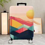 1-Piece Sunset Mountain Geometric Abstract Colorful Landscape  Suitcase Luggage Cover, Stretch Protective Sleeve