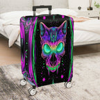 1-Piece Cat Skull Halloween Cosmic Psychedelic Unique  Suitcase Luggage Cover, Stretch Protective Sleeve