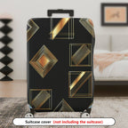 1-Piece Geometric Gold Metallic Abstract Elegant Stylish Artistic  Suitcase Luggage Cover, Stretch Protective Sleeve