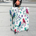 1-Piece Birds Floral Butterfly Branch Colorful  Suitcase Luggage Cover, Stretch Protective Sleeve