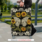 1-Piece Floral Butterfly Lace Sunflower Vintage Chic Elegant Artistic  Suitcase Luggage Cover, Stretch Protective Sleeve