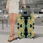 1-Piece Abstract Marble Gold Turquoise Geometric Artistic  Suitcase Luggage Cover, Stretch Protective Sleeve