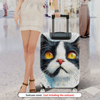 1-Piece Cat Animal Painting Artistic Colorful Fun  Suitcase Luggage Cover, Stretch Protective Sleeve