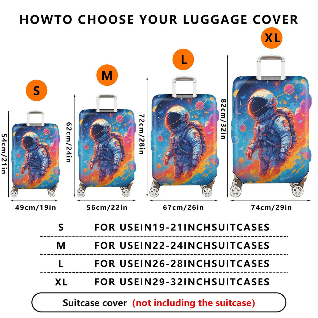 1-Piece Astronaut Space Galaxy Stars Cosmic  Suitcase Luggage Cover, Stretch Protective Sleeve