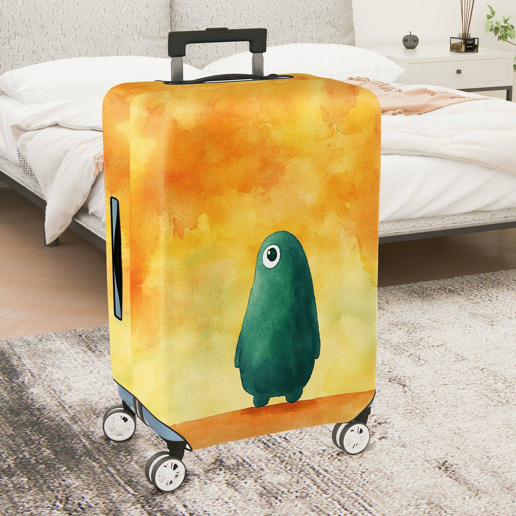 1-Piece Abstract  Green  Yellow Background Artistic Quirky  Suitcase Luggage Cover, Stretch Protective Sleeve