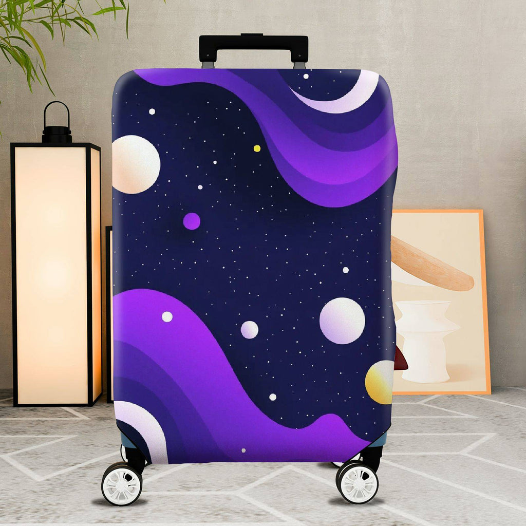 1-Piece Night Sky Galaxy Cosmic Stars Planets Abstract  Suitcase Luggage Cover, Stretch Protective Sleeve