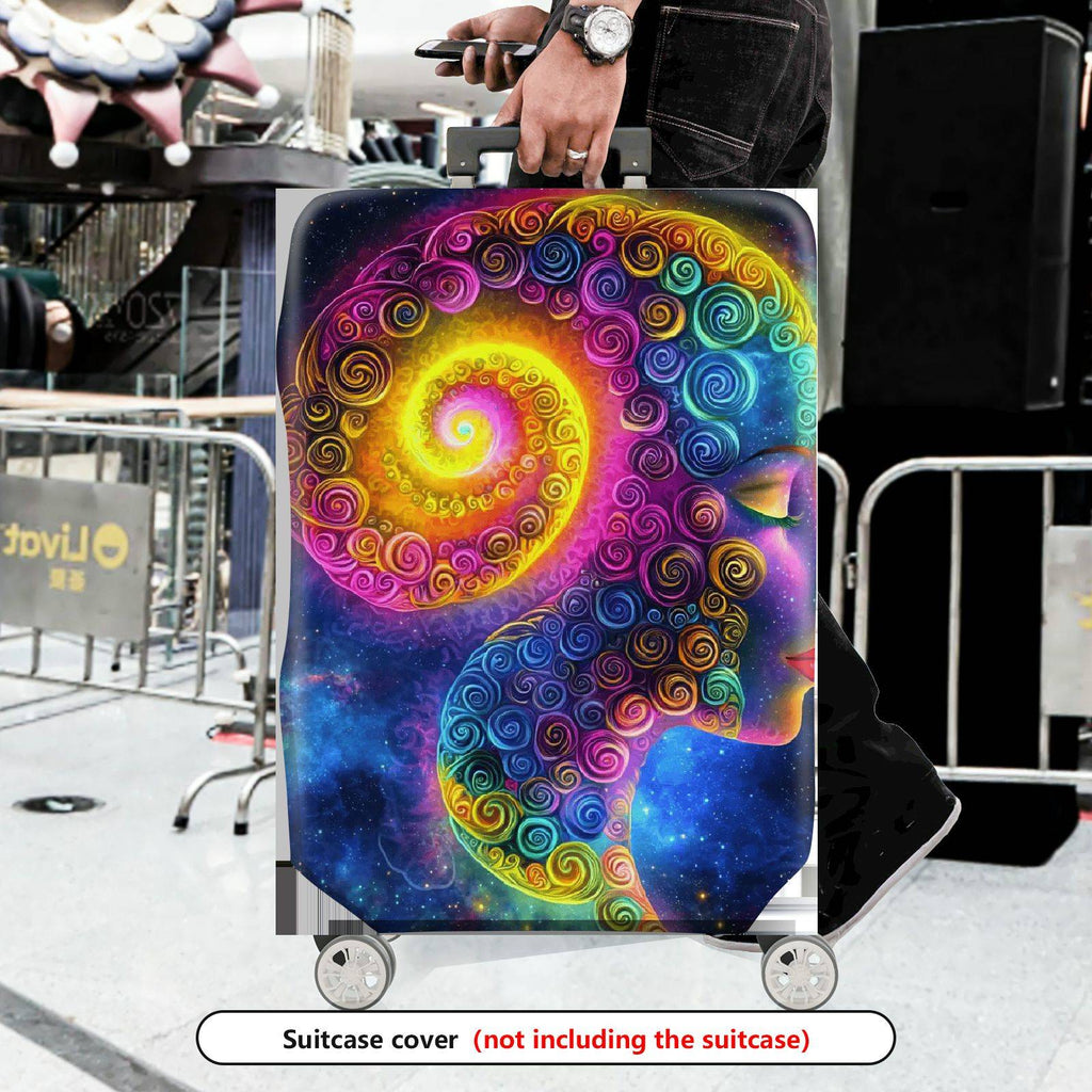 1-Piece Colorful Spiral Galaxy Abstract Cosmic Pattern  Suitcase Luggage Cover, Stretch Protective Sleeve