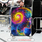 1-Piece Colorful Spiral Galaxy Abstract Cosmic Pattern  Suitcase Luggage Cover, Stretch Protective Sleeve
