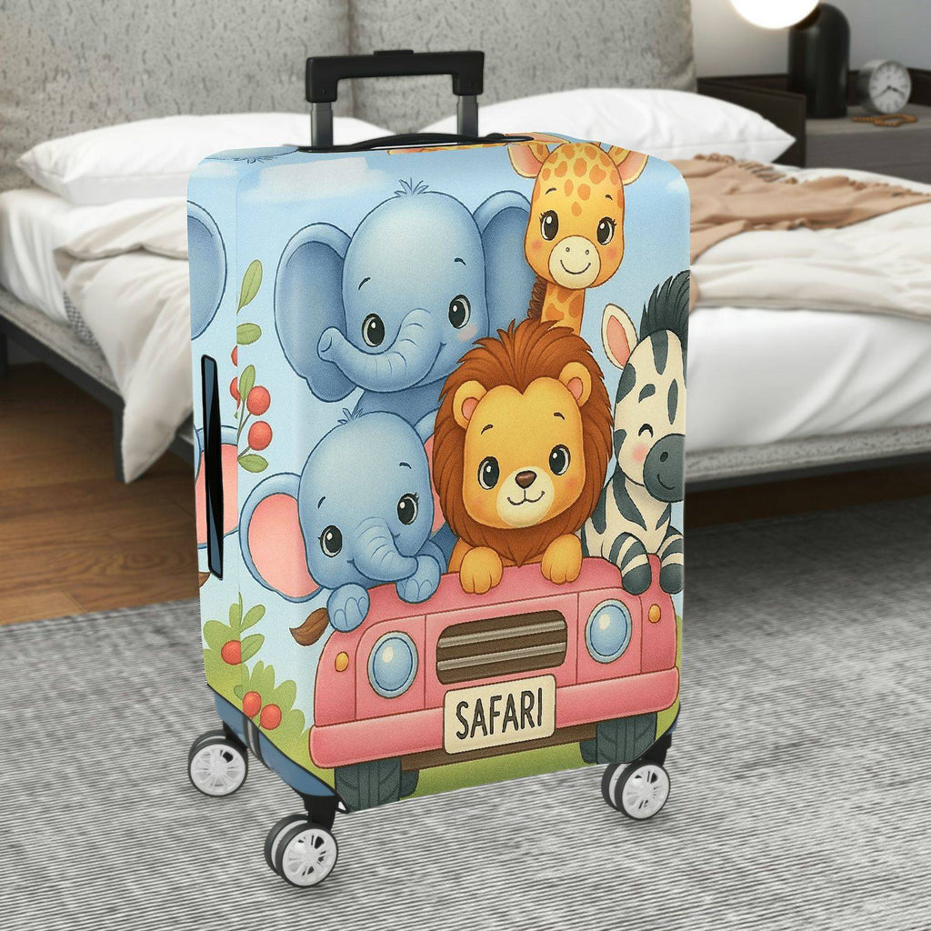 1-Piece Cute Animal  Safari Travel  Suitcase Luggage Cover, Stretch Protective Sleeve
