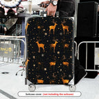 1-Piece Deer Starry Night Festive Cosmic Holiday  Suitcase Luggage Cover, Stretch Protective Sleeve