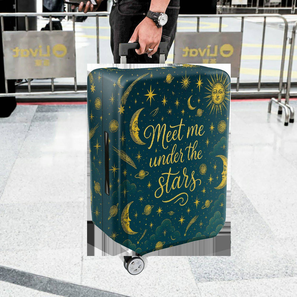 1-Piece Starry Sky Moon Galaxy Celestial Planet Cosmic  Suitcase Luggage Cover, Stretch Protective Sleeve