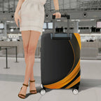 1-Piece Black Gold Geometric Abstract Modern Sleek  Suitcase Luggage Cover, Stretch Protective Sleeve