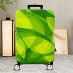 1-Piece Green Abstract Geometric Vibrant Modern Stylish  Suitcase Luggage Cover, Stretch Protective Sleeve