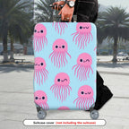 1-Piece Pink Cute  Jellyfish Sea Animal Ocean Travel  Suitcase Luggage Cover, Stretch Protective Sleeve