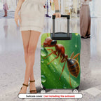 1-Piece Ant Green Nature Dew Leaf Insect  Suitcase Luggage Cover, Stretch Protective Sleeve