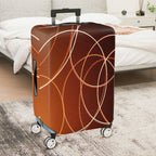 1-Piece Brown Pattern Stylish Modern Geometric Abstract  Suitcase Luggage Cover, Stretch Protective Sleeve