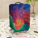1-Piece Colorful Maritime Cosmic Fantasy Starry  Suitcase Luggage Cover, Stretch Protective Sleeve