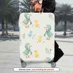 1-Piece Duckling Floral Pastel Cute Animal  Suitcase Luggage Cover, Stretch Protective Sleeve