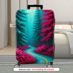 1-Piece Forest Path Vibrant Colors Nature Scenic Landscape  Suitcase Luggage Cover, Stretch Protective Sleeve