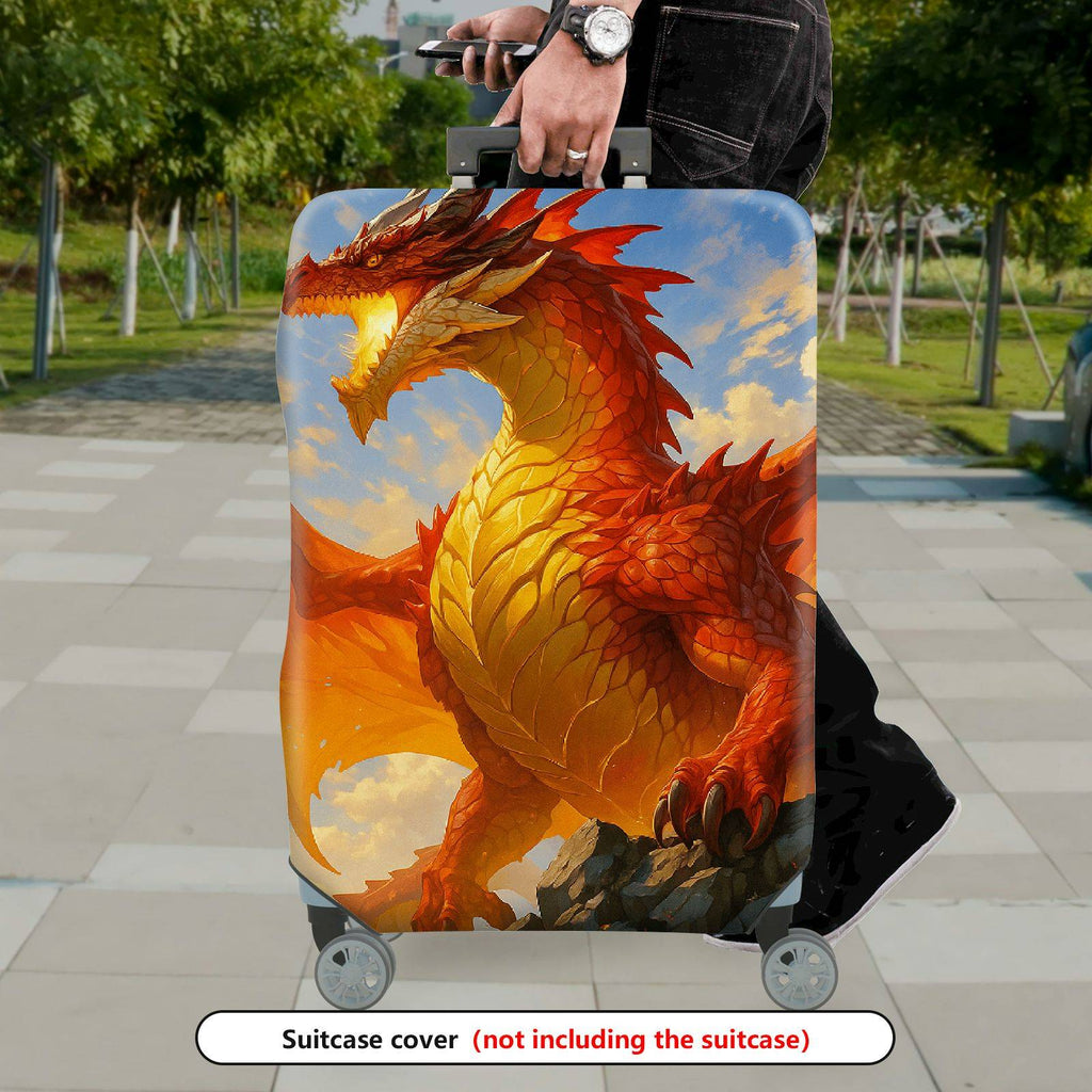 1-Piece Fiery Dragon Fantasy Adventure Mythical Creature Artistic  Suitcase Luggage Cover, Stretch Protective Sleeve