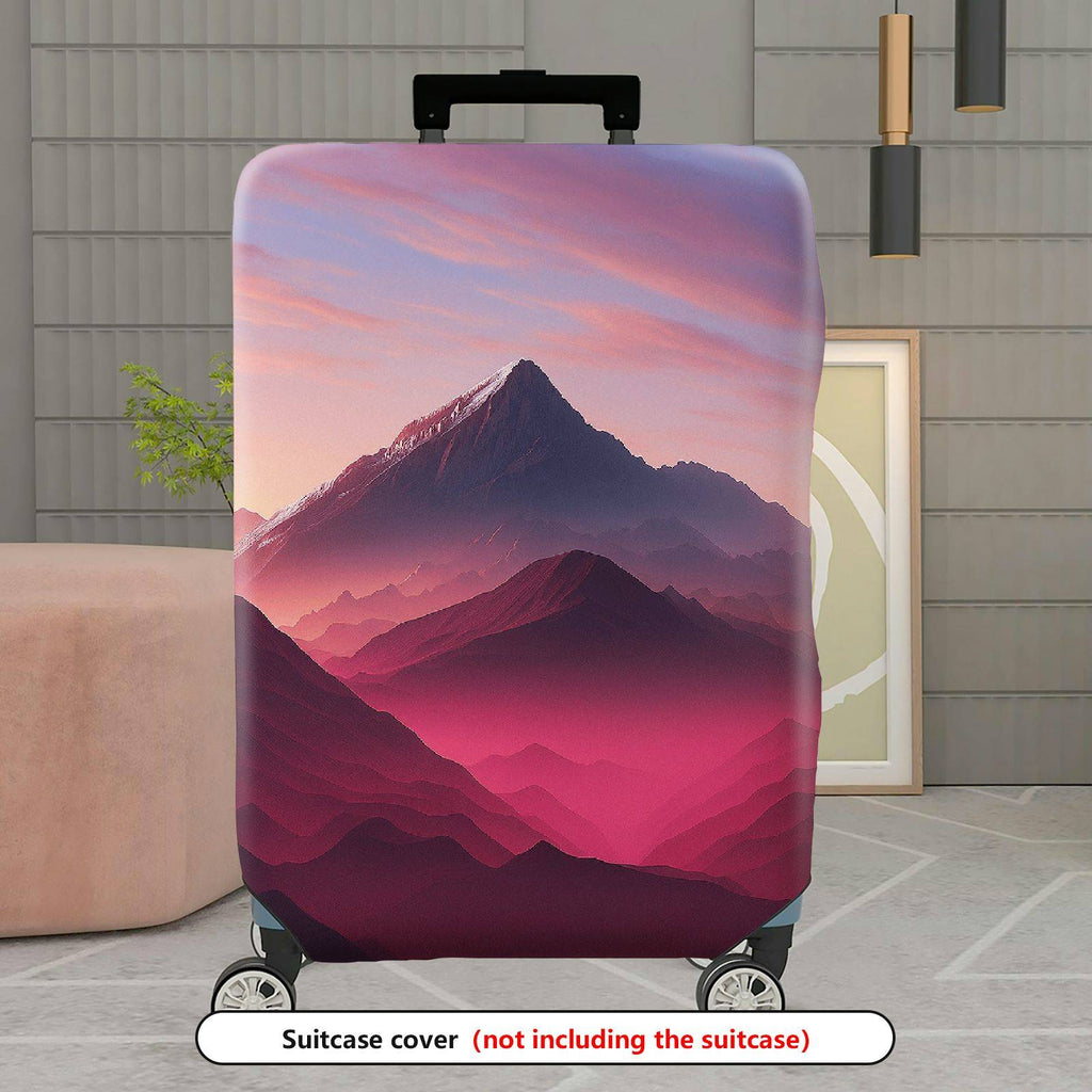 1-Piece Mountain Sunset Landscape Scenic Artistic Vibrant  Suitcase Luggage Cover, Stretch Protective Sleeve
