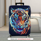 1-Piece Animal Tiger Colorful Vivid Artistic Graphic  Suitcase Luggage Cover, Stretch Protective Sleeve