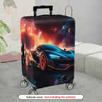 1-Piece Futuristic Space Race Car Galaxy Nebula Cosmic  Suitcase Luggage Cover, Stretch Protective Sleeve
