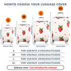 1-Piece Strawberry Heart Love White Red Green Pattern  Suitcase Luggage Cover, Stretch Protective Sleeve