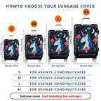 1-Piece Unicorn Owl Mushroom Nature Star Moon  Suitcase Luggage Cover, Stretch Protective Sleeve