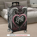 1-Piece Angel Heart Gothic Love Stylish  Suitcase Luggage Cover, Stretch Protective Sleeve
