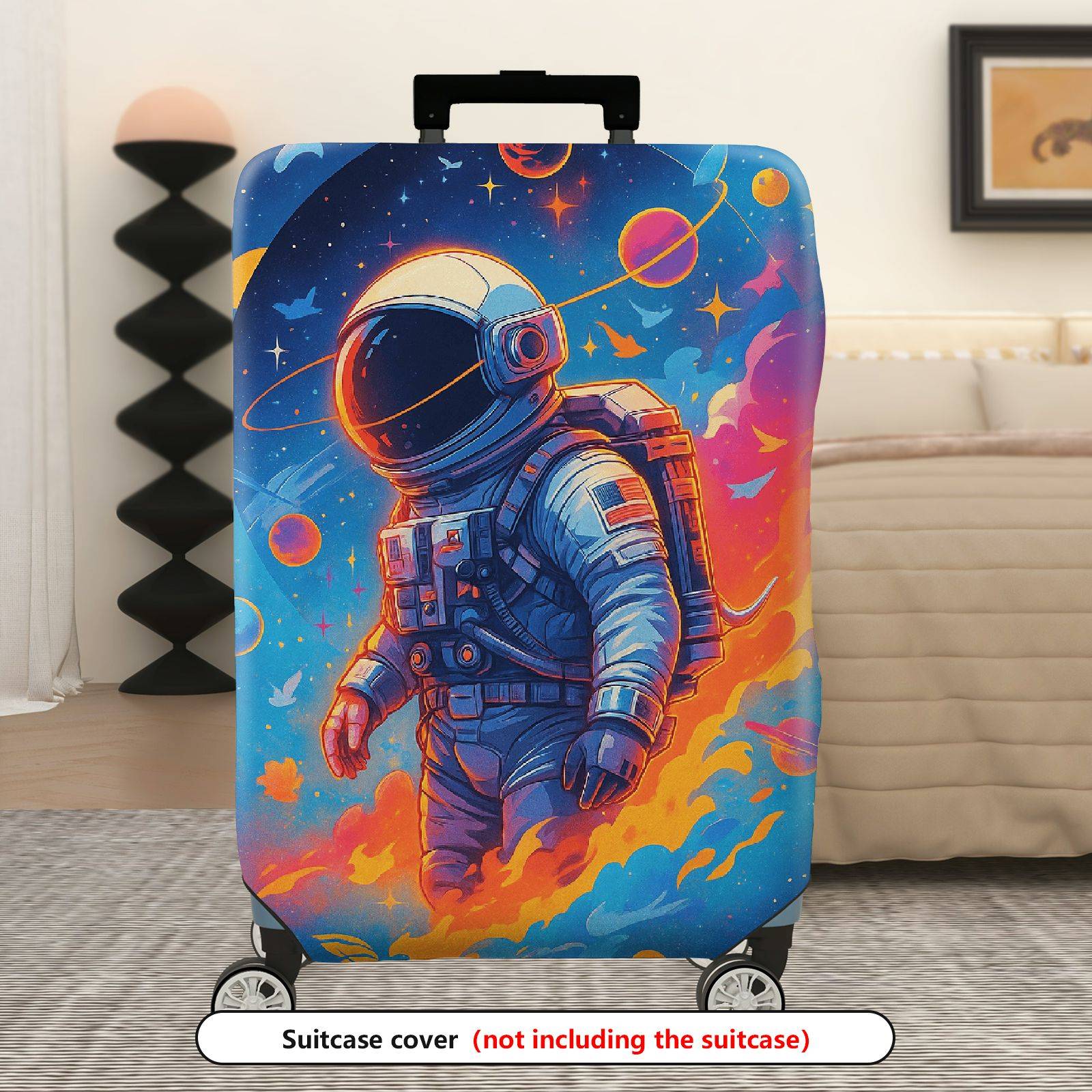 1-Piece Astronaut Space Galaxy Stars Cosmic  Suitcase Luggage Cover, Stretch Protective Sleeve