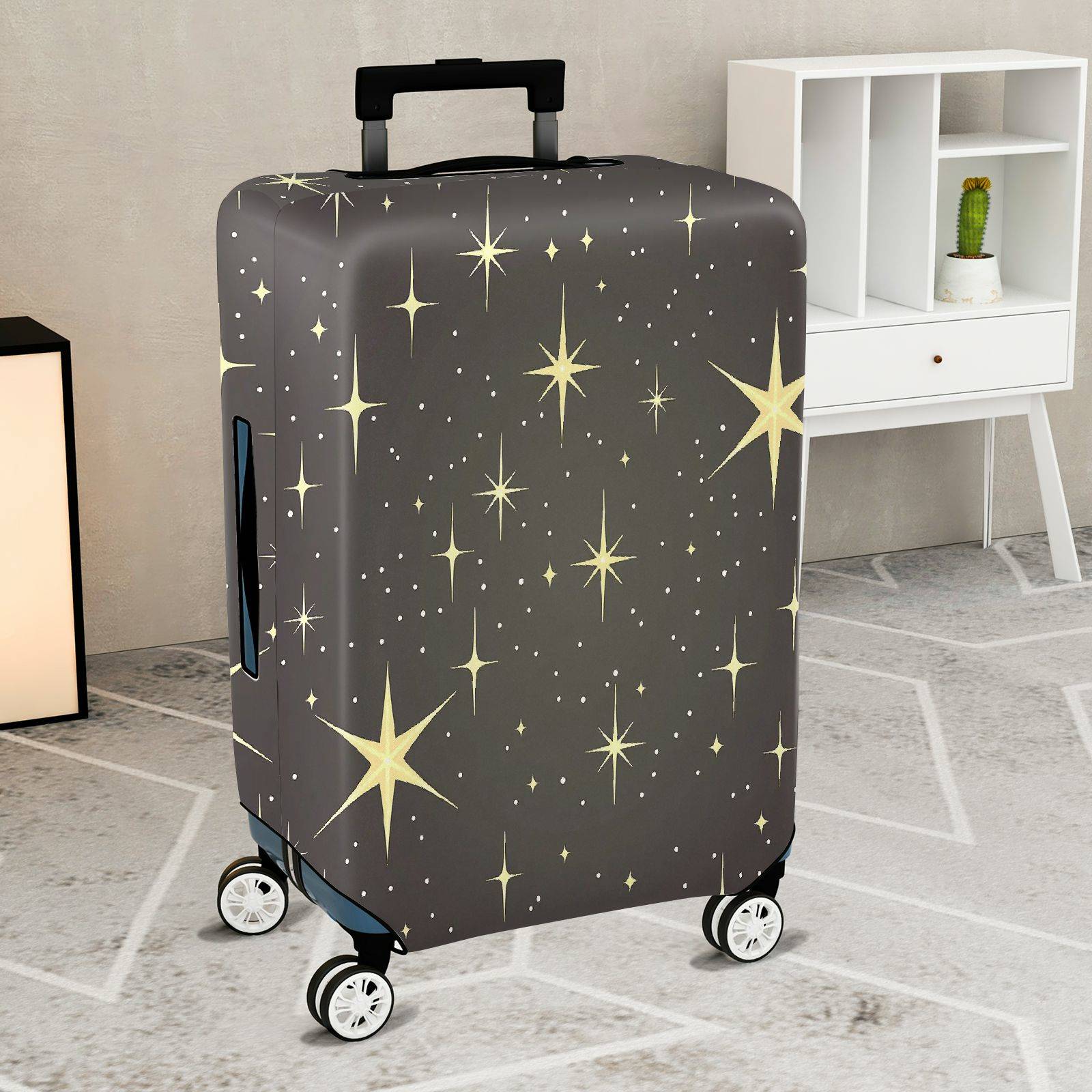 1-Piece Starry Night Sky Cosmic Galaxy Starburst Sparkle  Suitcase Luggage Cover, Stretch Protective Sleeve