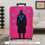 1-Piece Cyberpunk Futuristic Geometric Sci-Fi  Suitcase Luggage Cover, Stretch Protective Sleeve