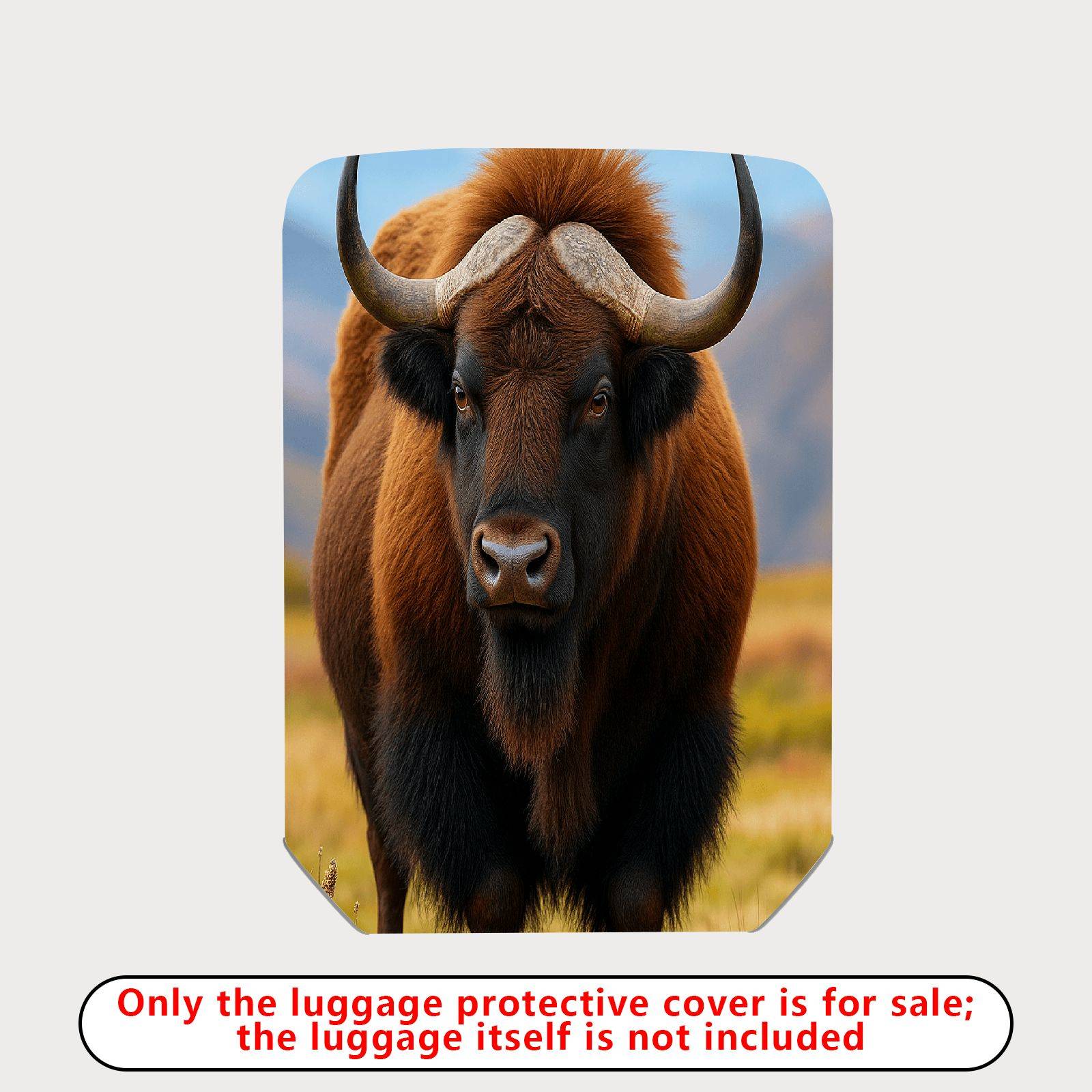 1-Piece Animal Nature Brown Horned Wildlife Unique  Suitcase Luggage Cover, Stretch Protective Sleeve