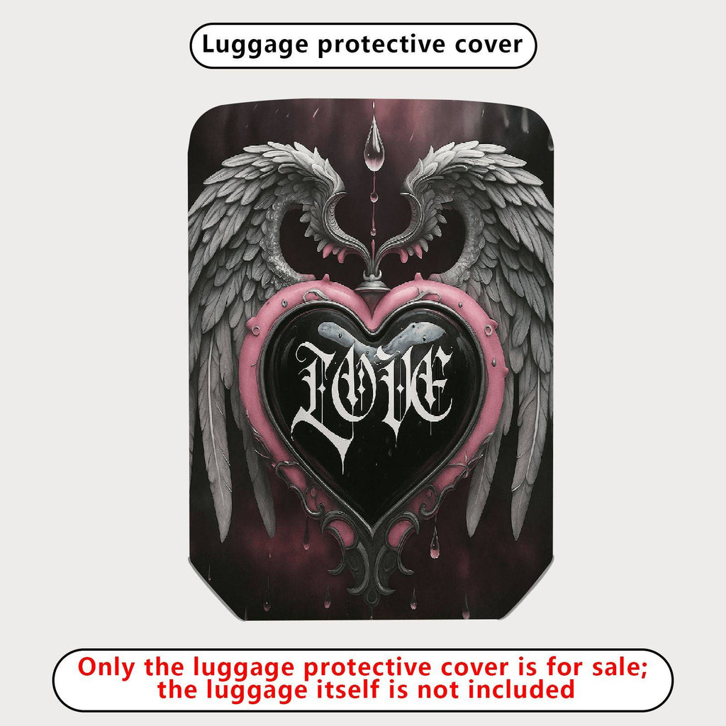 1-Piece Angel Heart Gothic Love Stylish  Suitcase Luggage Cover, Stretch Protective Sleeve