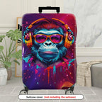 1-Piece Abstract Colorful Headphones  Art Graphic  Suitcase Luggage Cover, Stretch Protective Sleeve