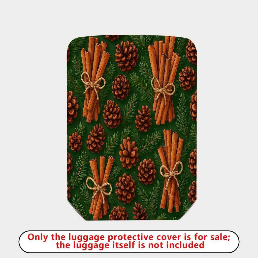 1-Piece Pine Cone Cinnamon Evergreen Holiday Nature Travel  Suitcase Luggage Cover, Stretch Protective Sleeve