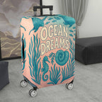 1-Piece Ocean Dreams Seahorse Conch Seaweed Marine  Suitcase Luggage Cover, Stretch Protective Sleeve