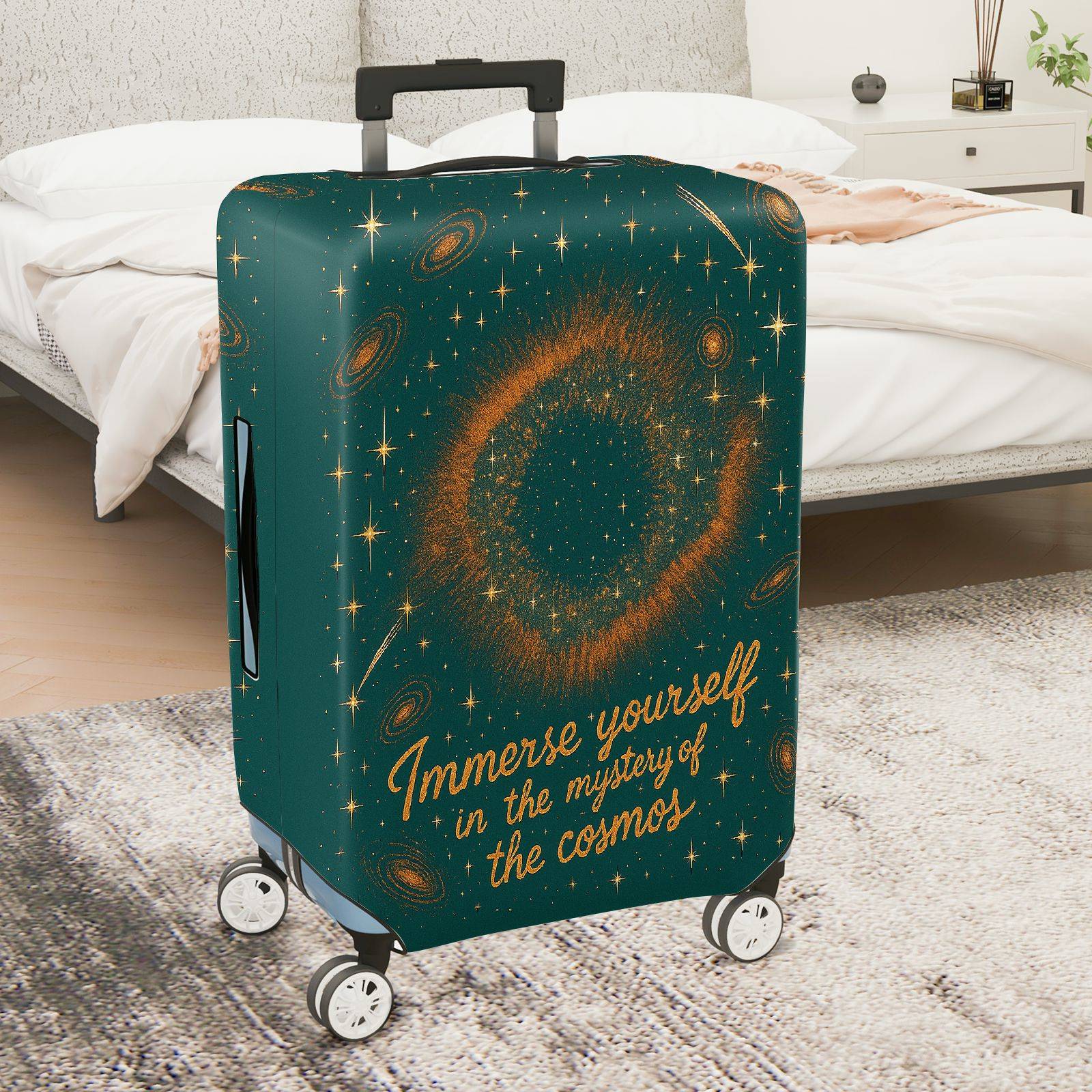 1-Piece Galaxy Starry Sky Space Cosmic Astronomy  Suitcase Luggage Cover, Stretch Protective Sleeve
