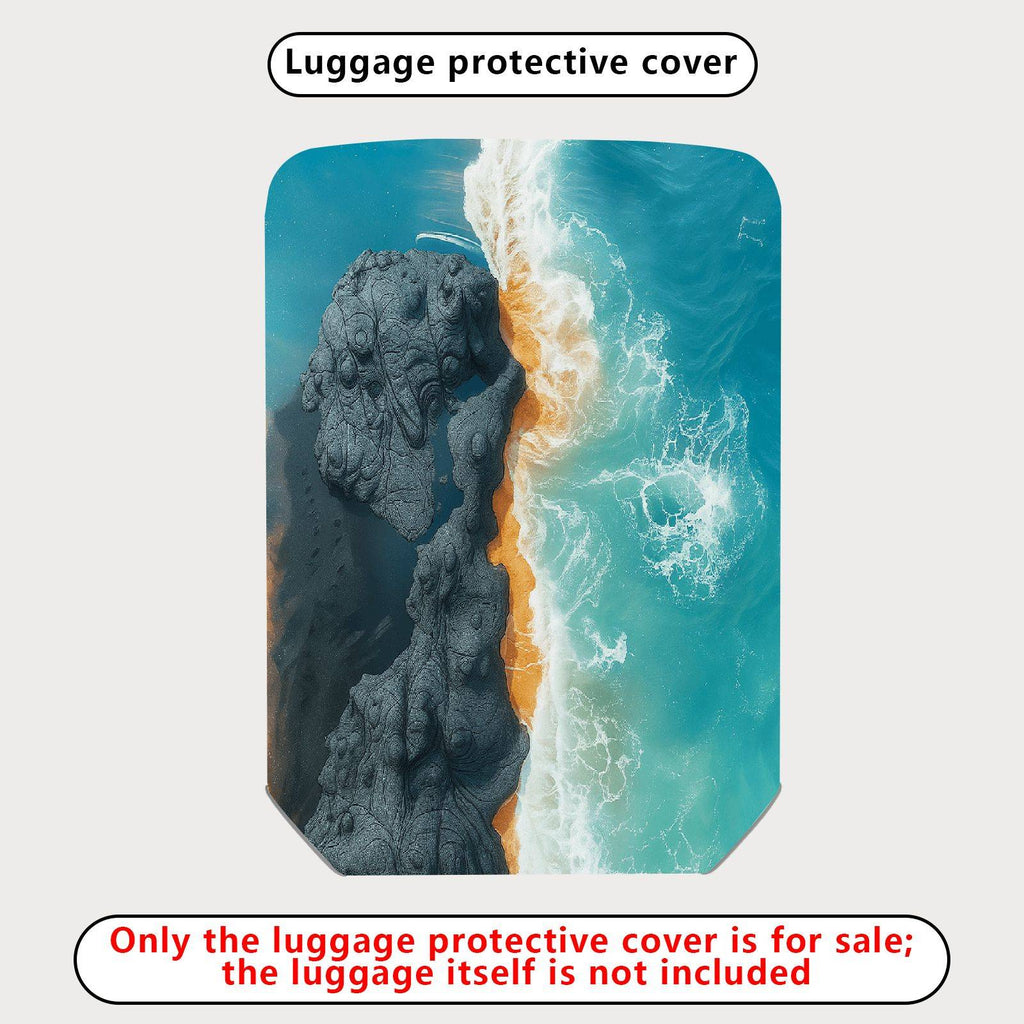 1-Piece Ocean Beach Wave Nature Landscape Scenery Aerial View  Suitcase Luggage Cover, Stretch Protective Sleeve